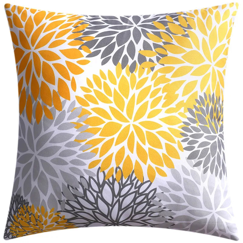 DecorBites™ Blue Floral Cushion Cover 45x45cm for Modern Home Decor & Office Sofa