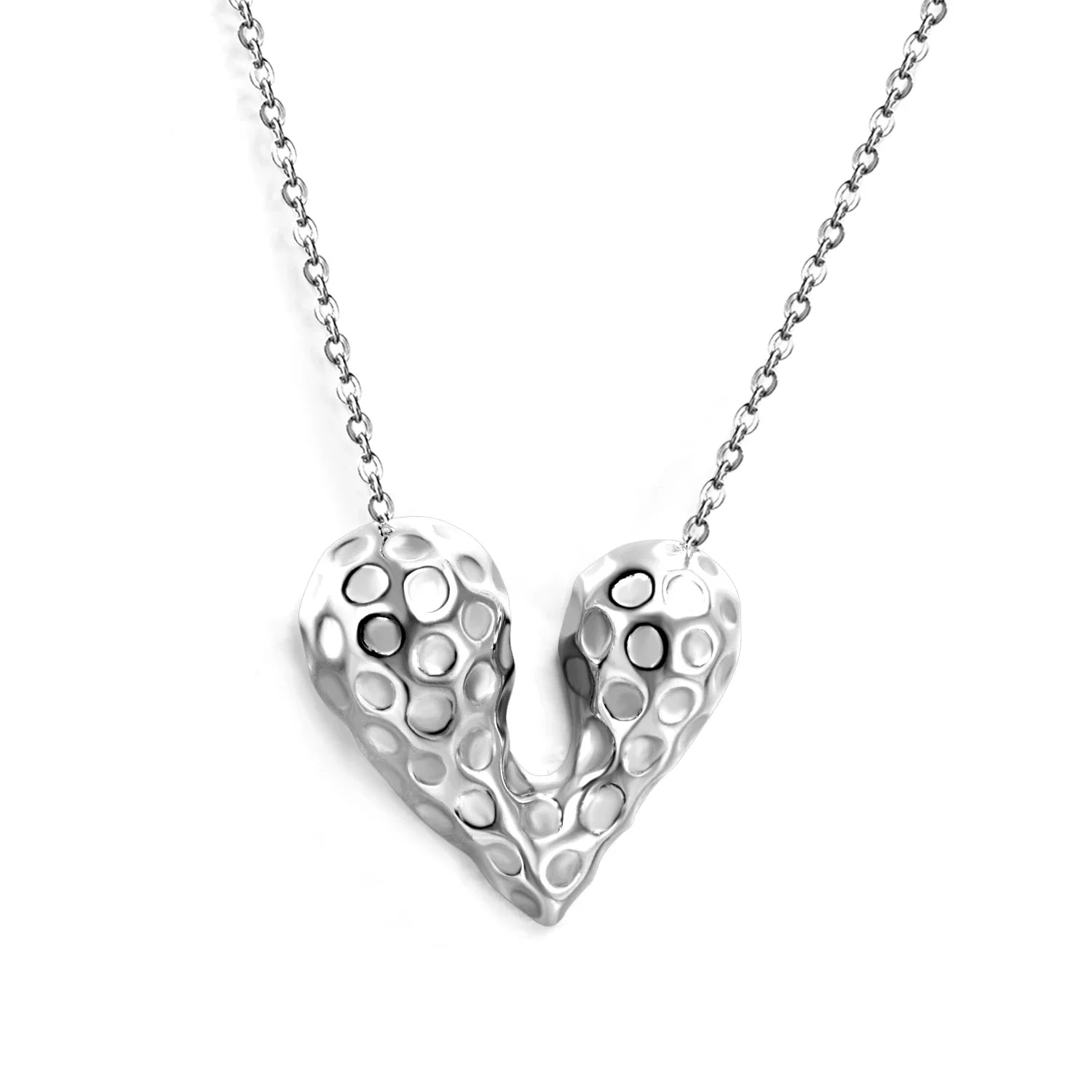 ASONSTEEL Romantic Heart Pendant Necklace | Gold Stainless Steel Choker for Women Gift
