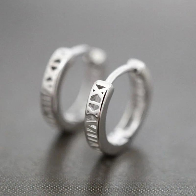 Shiny White Zircon Hoop Earrings | Simple Daily Wear for Women and Men