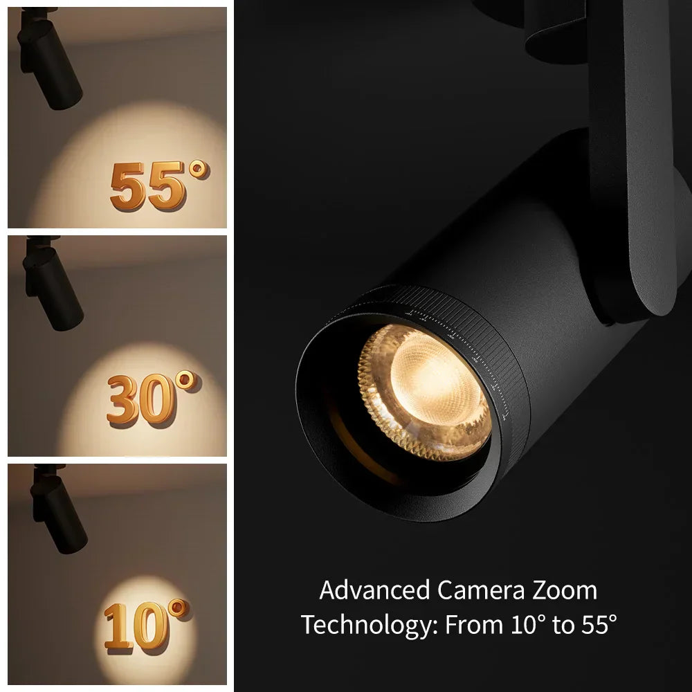 DecorBites™ 12W Dimmable LED Ceiling Spotlight | Adjustable Beam Angle | CRI97 Black