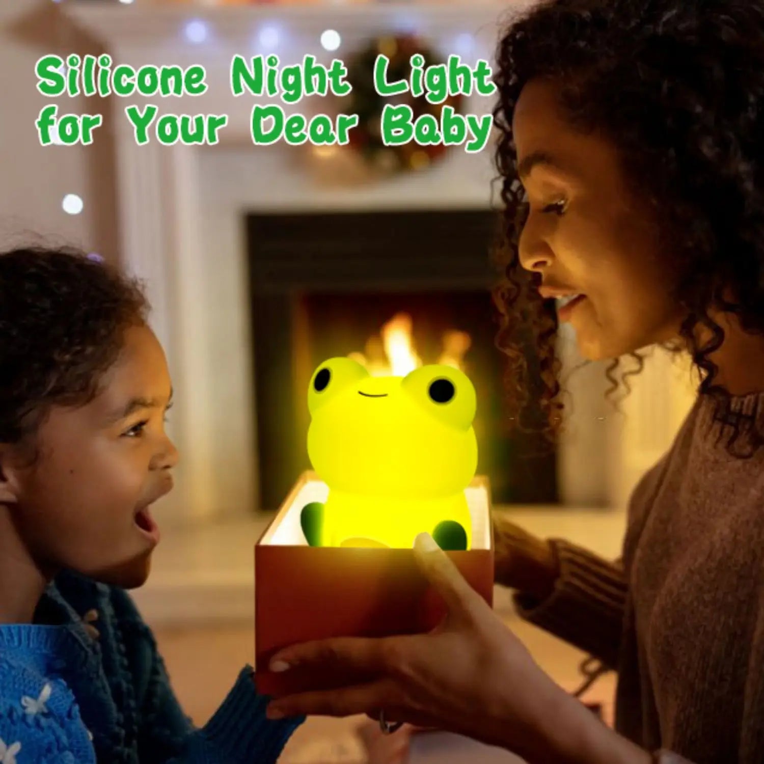 DecorBites™ Frog Night Light: Soft Silicone Dimmable Lamp for Kids, Rechargeable with Colorful Light
