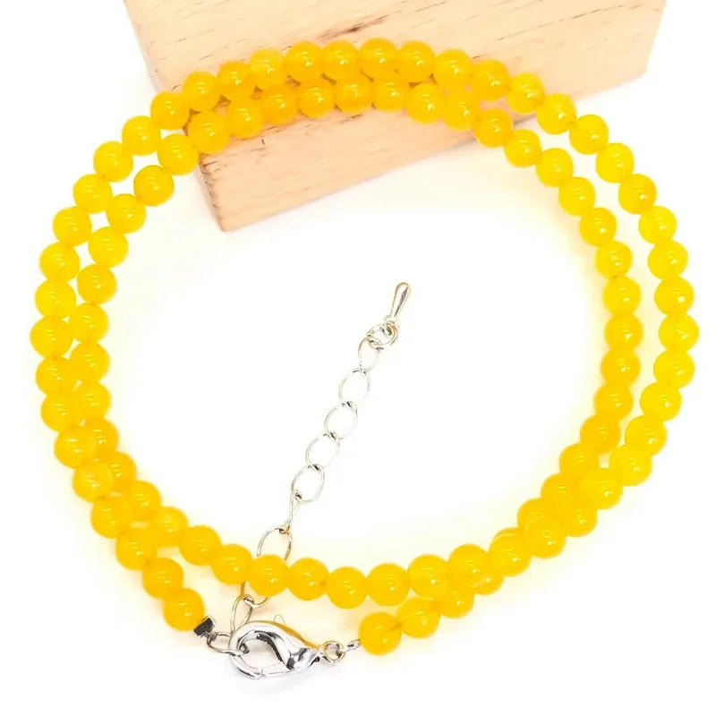 2025 Natural Stone Crystal Choker Necklace | 4mm Bohemian Adjustable Choker
