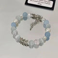 Crystal Butterfly Pendant Bracelet | Colorful Glass Bead Jewelry for Women