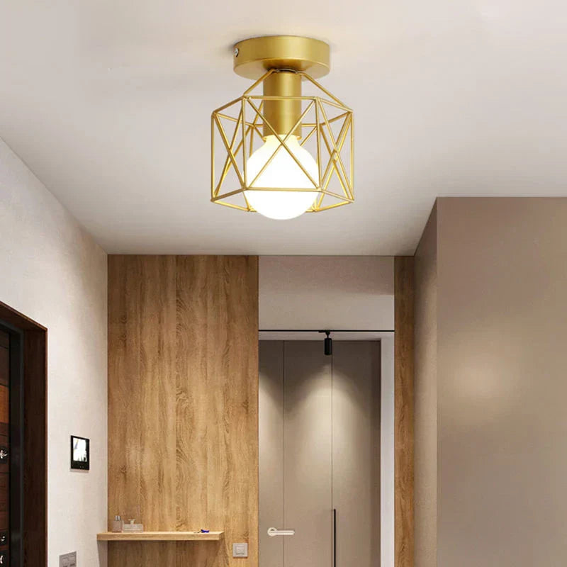 DecorBites™ Iron Cage Retro Ceiling Lamp for Home Lighting