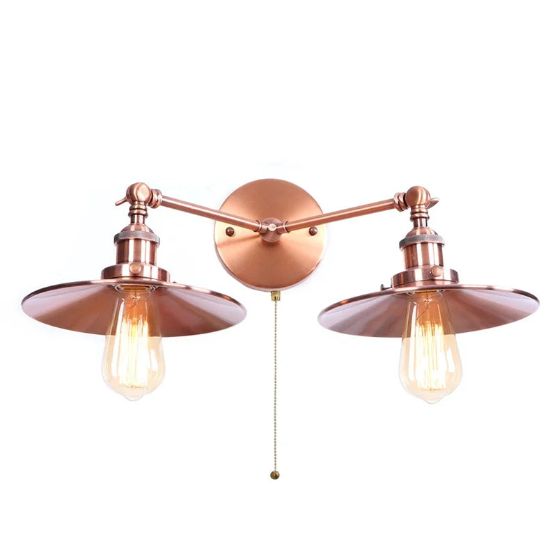 DecorBites™ Dual Head LED Wall Light Pink Industrial Bedside Lamp