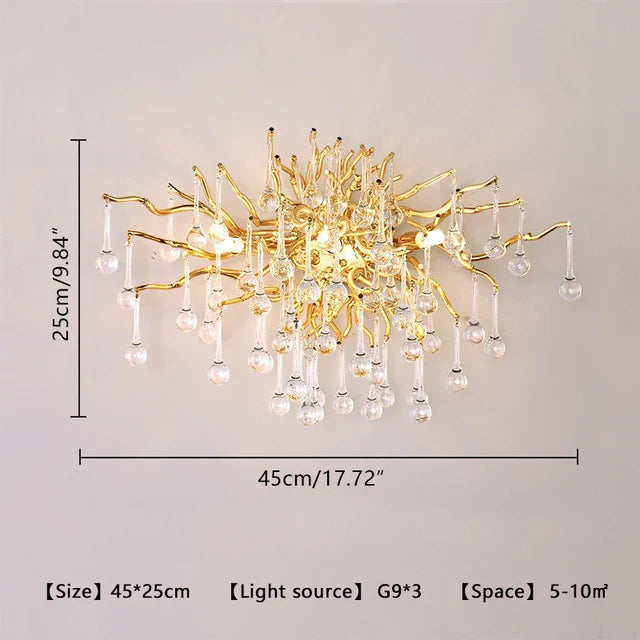 DecorBites™ Crystal Tree Branch Chandelier: Luxury LED Pendant Light for Elegant Living Spaces
