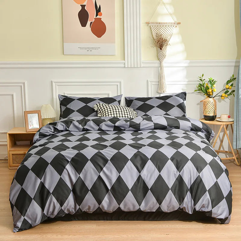 DecorBites™ Geometric Stripes Bedding Set: Duvet Cover, Bed Sheets, Pillowcases