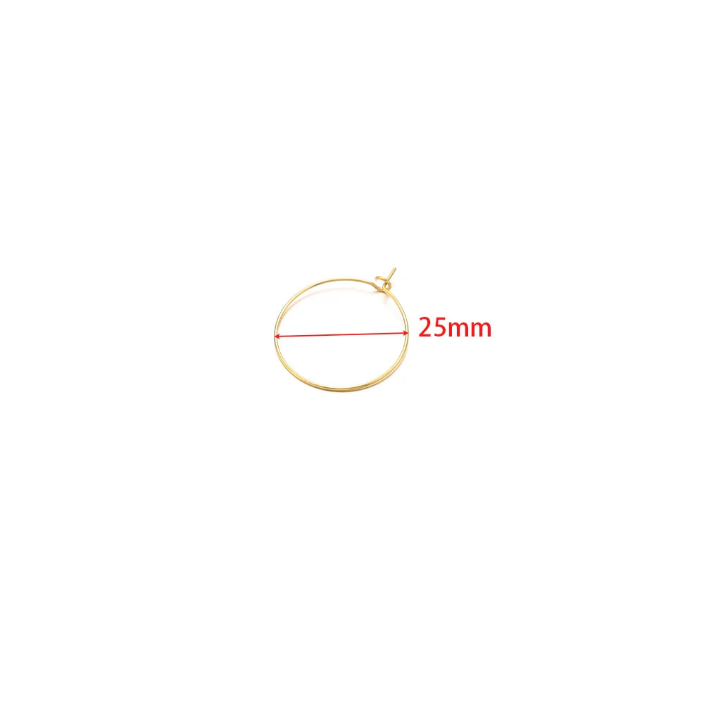 20-Piece Gold Stainless Steel Hoop Earring Wires | Bulk Jewelry Making Supplies