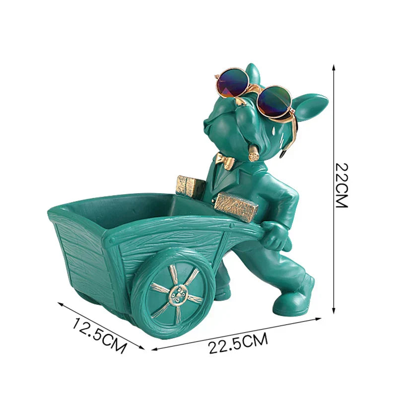 DecorBites™ Dog Statue Storage Box Resin Art Sculpture Figurine Home Study Ornament