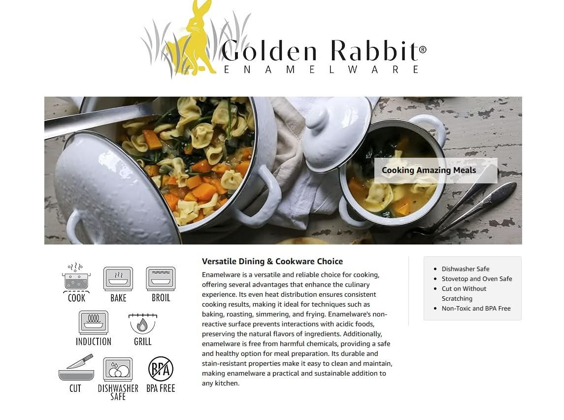 Golden Rabbit Enamelware Modern Monet Medium Tray