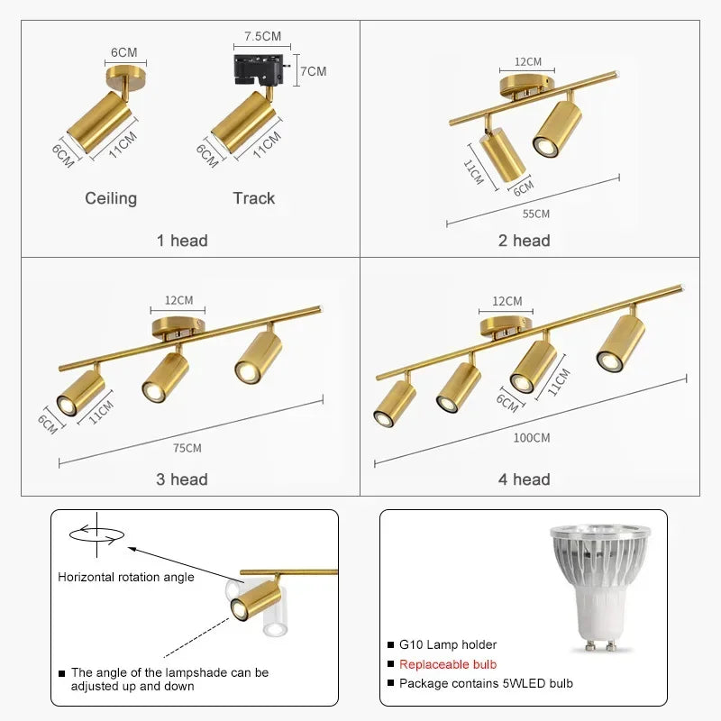 DecorBites™ Adjustable LED Ceiling Spotlight for Dining Kitchen Bedroom Background Lighting