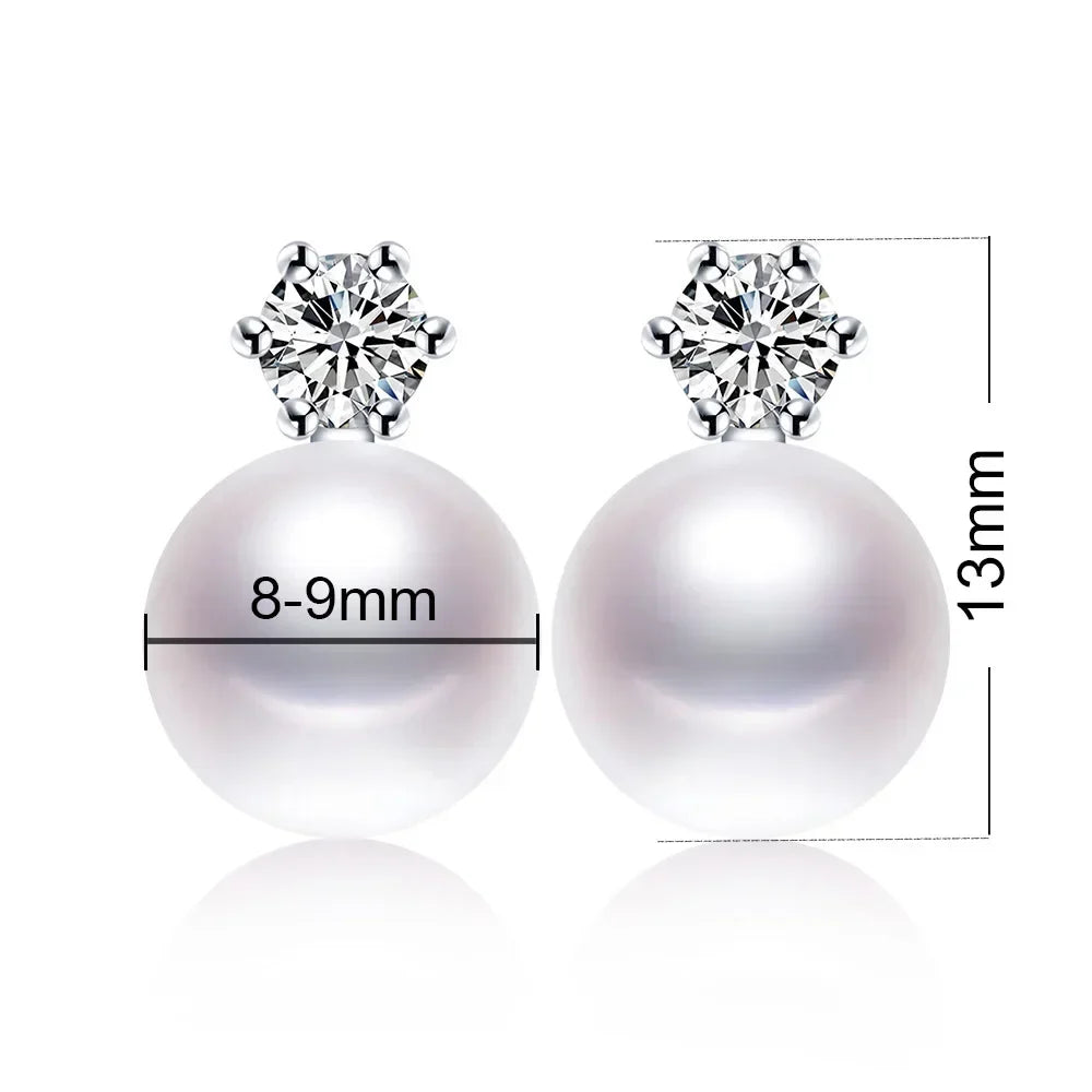 Real Freshwater Pearl Stud Earrings | 100% Genuine AAAA Pearl in 925 Sterling Silver