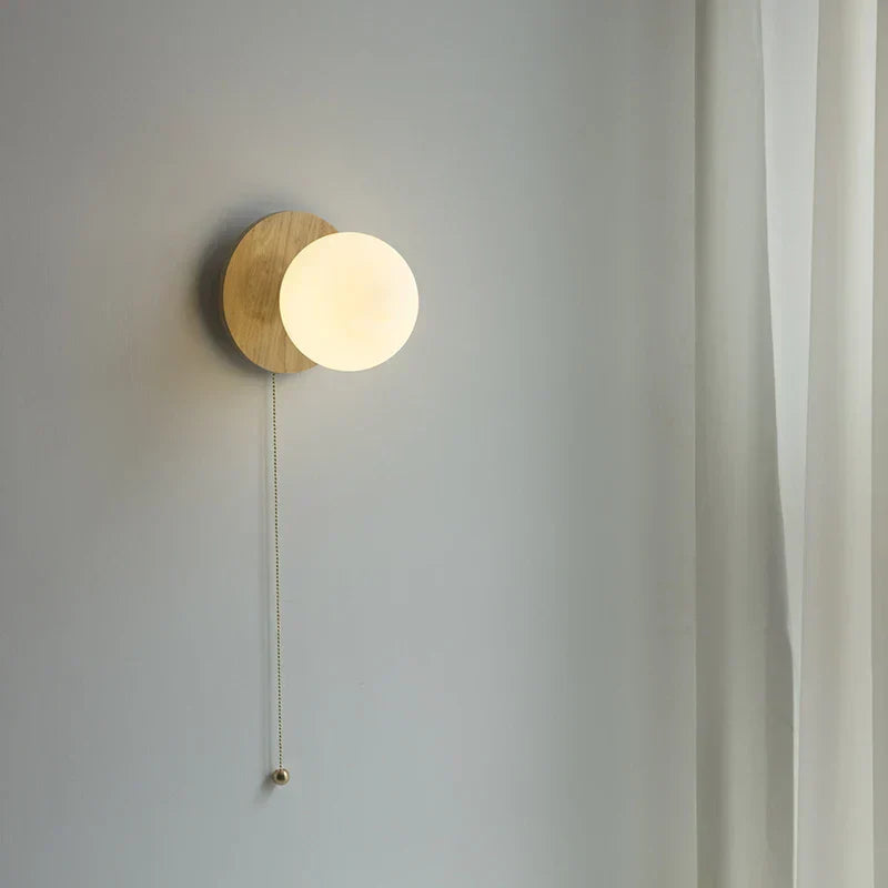 DecorBites™ Glass Ball LED Wall Lights with Pull Chain Switch for Bedroom Cafe Bathroom