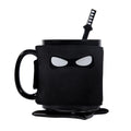 DecorBites™ Black Ninja Mug, Unique Ceramic Tea Cup, Creative Novelty Gift