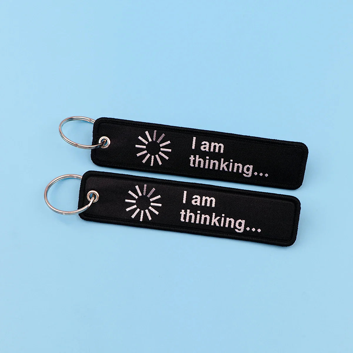 Embroidery Key Fob Keychain | Black Tag for Cars Motorcycles