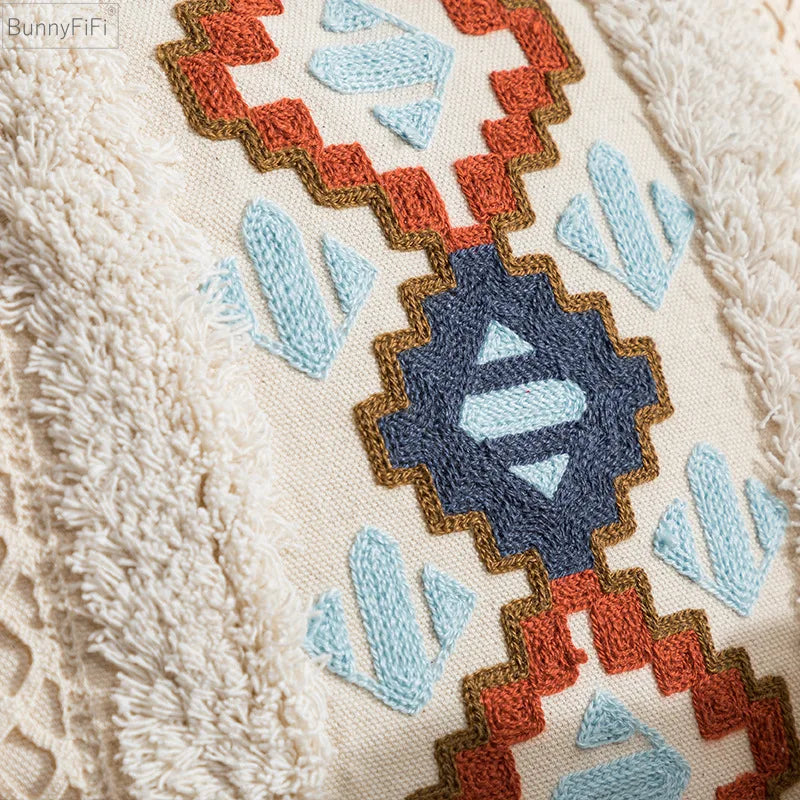 DecorBites™ Geometric Embroidered Cushion Cover - 45x45cm/30x50cm - Ethnical Pattern
