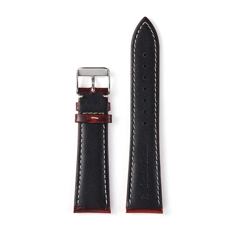 COROS Bands Leather Watch Strap Vintage Oil Wax Cowhide Unisex Buckle