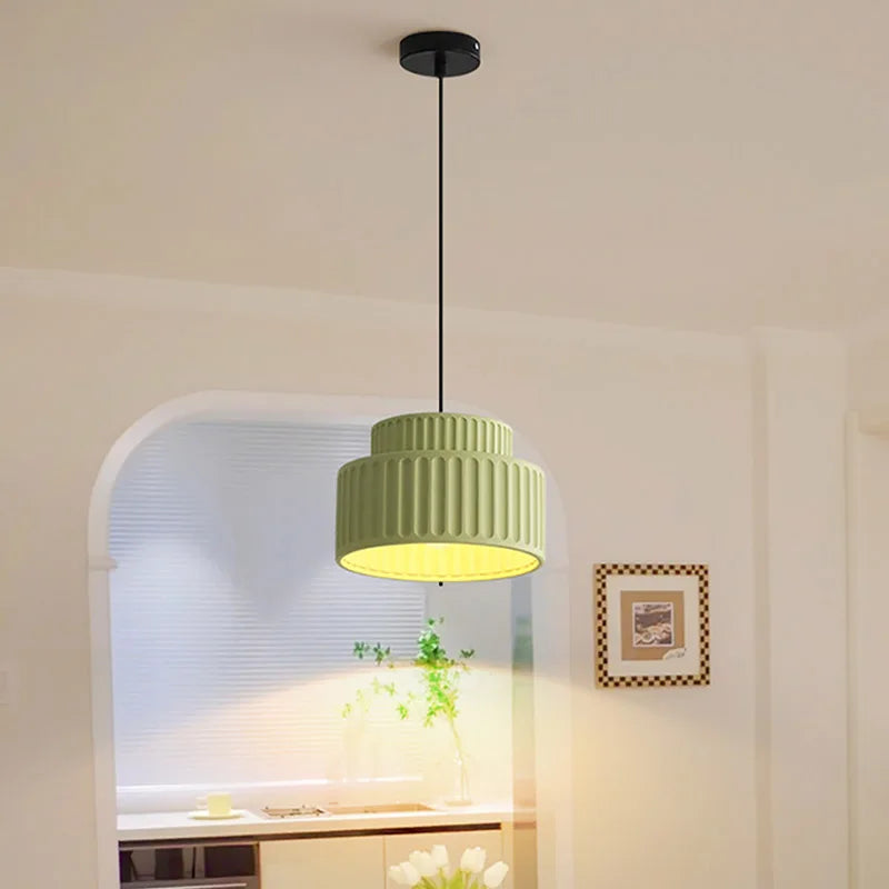 DecorBites™ Cream Resin LED Pendant Light for Home Decor