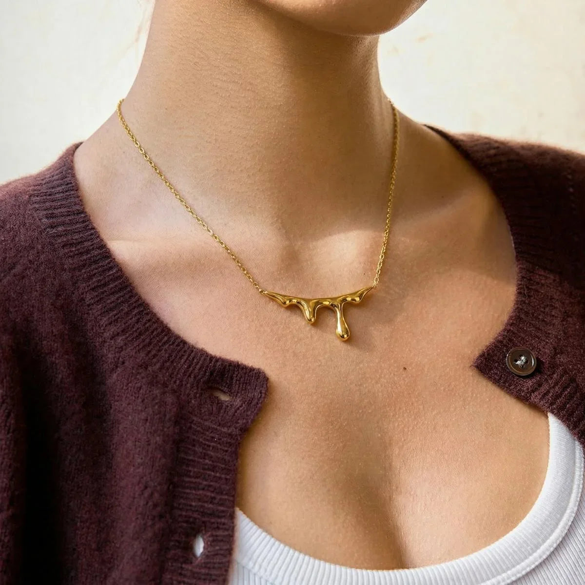 Teardrop Necklace Waterdrop Pendant | Minimalist Stainless Steel Jewelry for Women