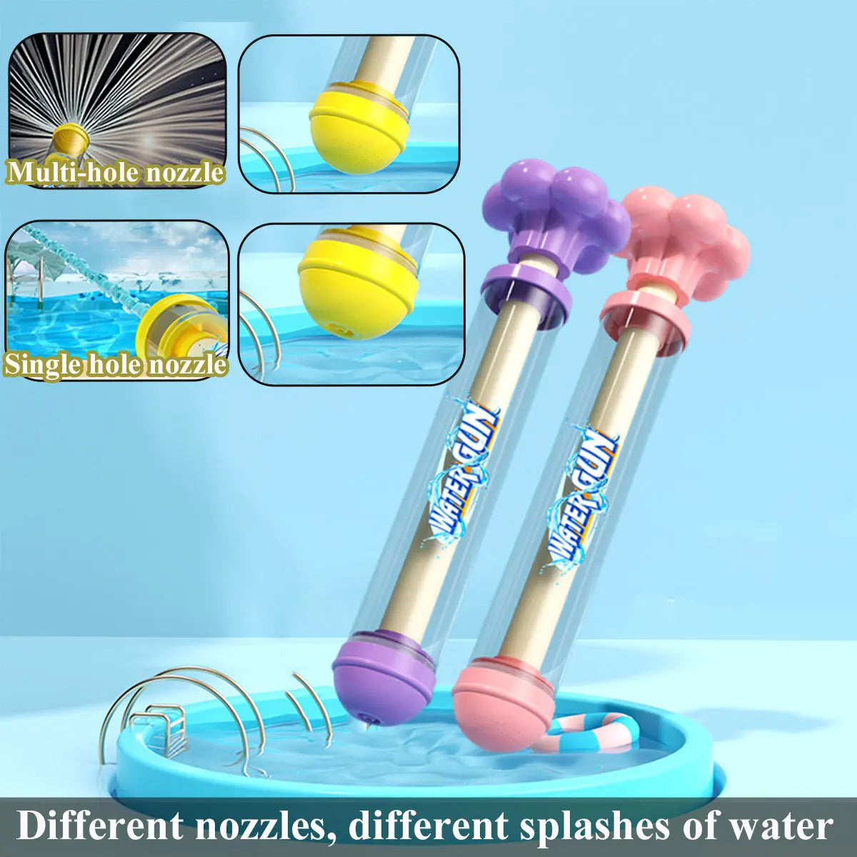 Pusher Type Fun Fireworks Water Jet Spray | Outdoor Water Play Game for Kids