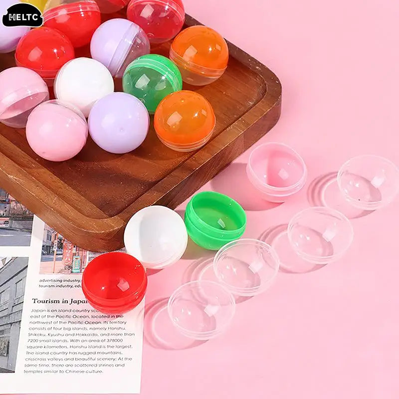 50pc Mini Clear Plastic Capsule Toy Surprise Balls | Gashapon Containers for Vending Machines