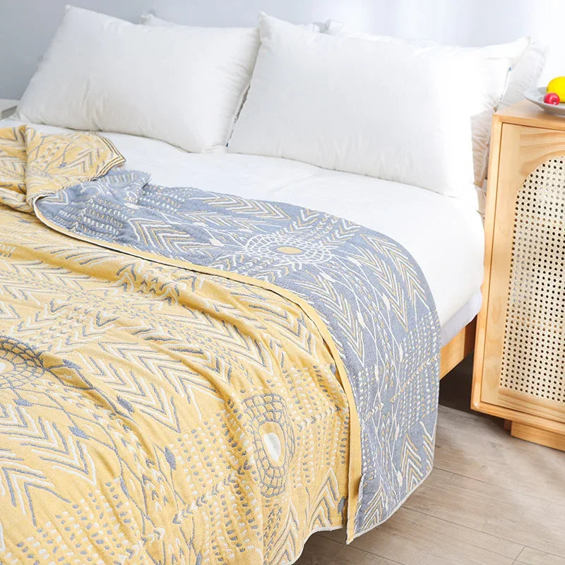 DecorBites™ Cotton Gauze Soft Throw Blanket for Bed and Sofa