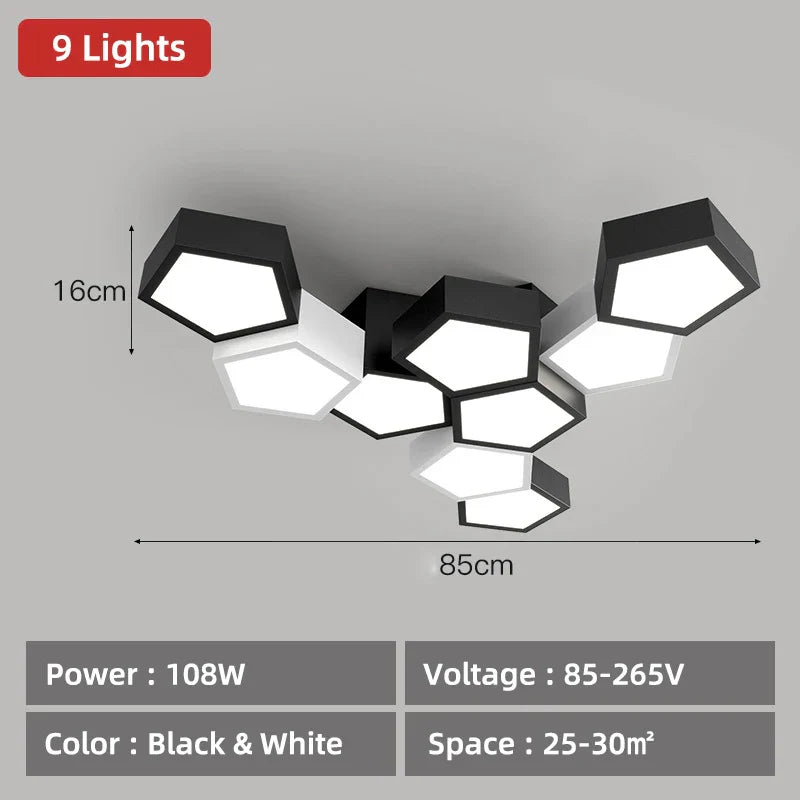 DecorBites™ Geometric Ceiling Lamps: Modern & Creative Lighting Fixtures for Master Bedroom