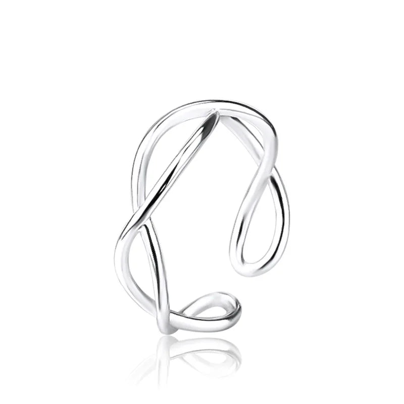 925 Sterling Silver Zircon Adjustable Ring | Women's Cocktail Jewelry
