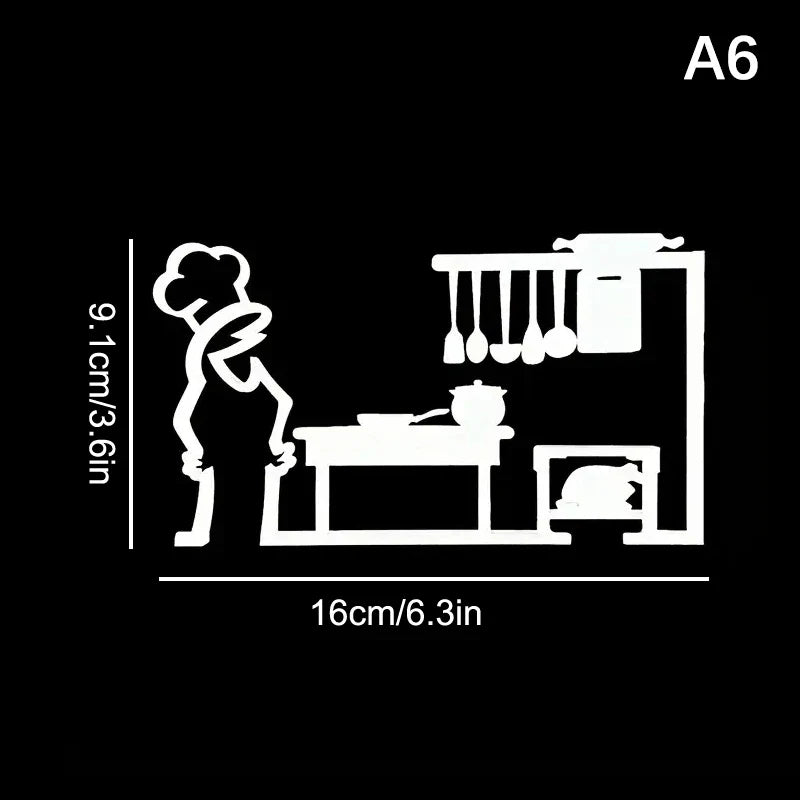 La Linea Minimalist Line Art Door Sticker | Home Decoration