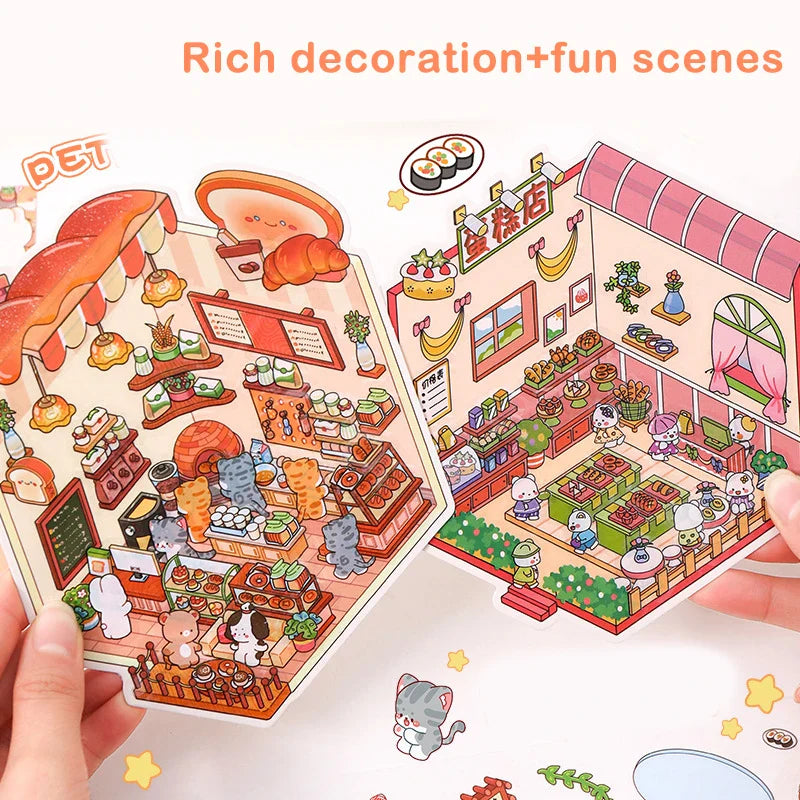 Cute 3D Stereoscopic Landscape Stickers | Mini Scene Sticker Set
