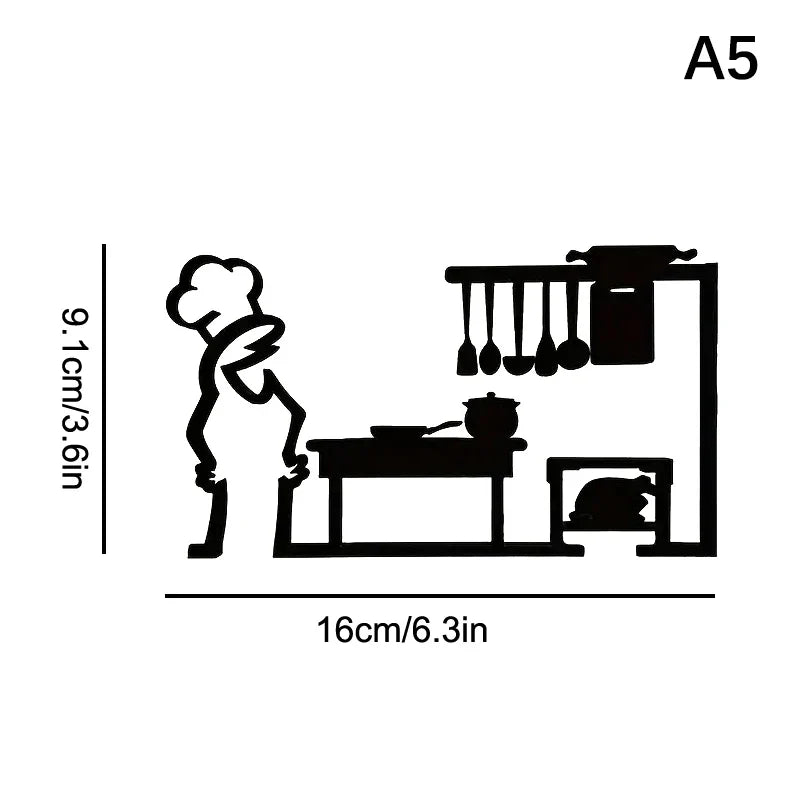 La Linea Minimalist Line Art Door Sticker | Home Decoration