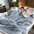DecorBites™ Cozy 3-Layer Coral Fleece Blanket for Winter Bedding