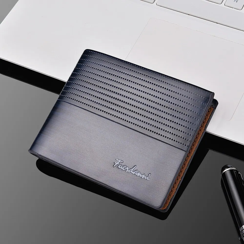 Men's Slim PU Leather Wallet | Business Credit Card Holder