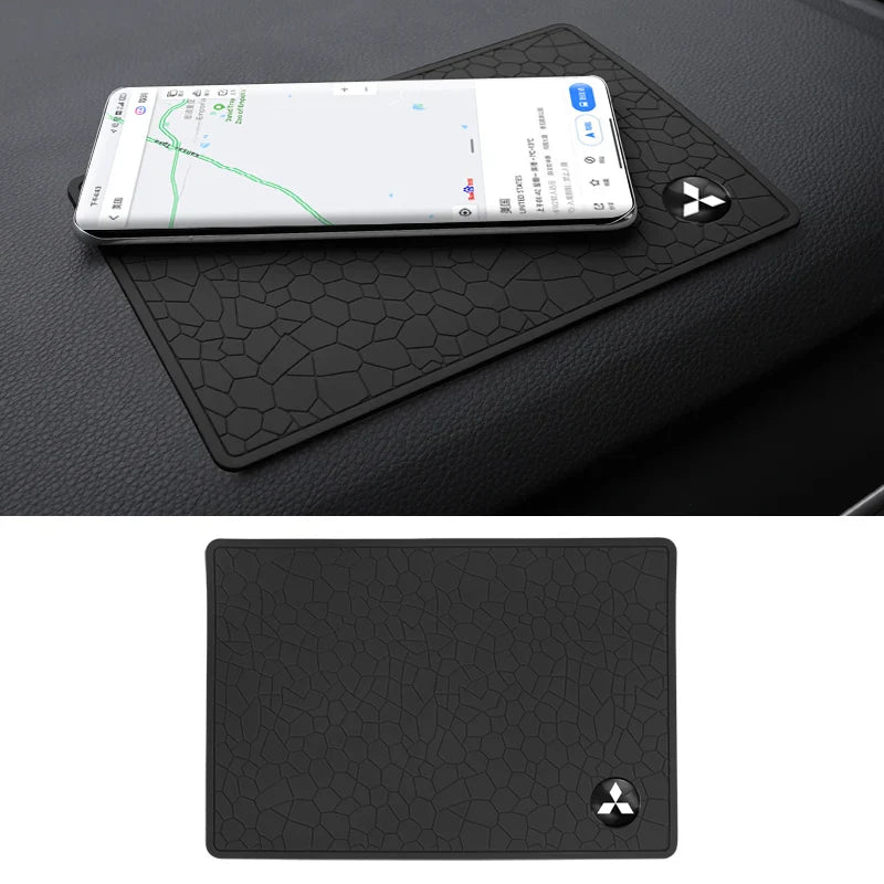 PVC Car Emblem Non-Slip Mat Dashboard Pad | Mitsubishi L200 ASX Pajero