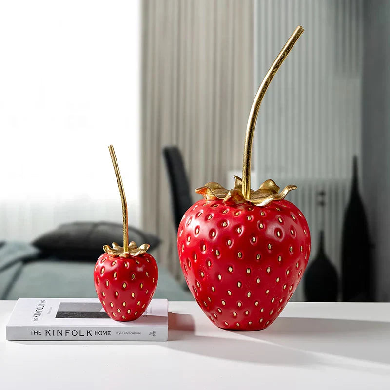 DecorBites™ Gold Strawberry Figurine Decor for Home Decor & Display