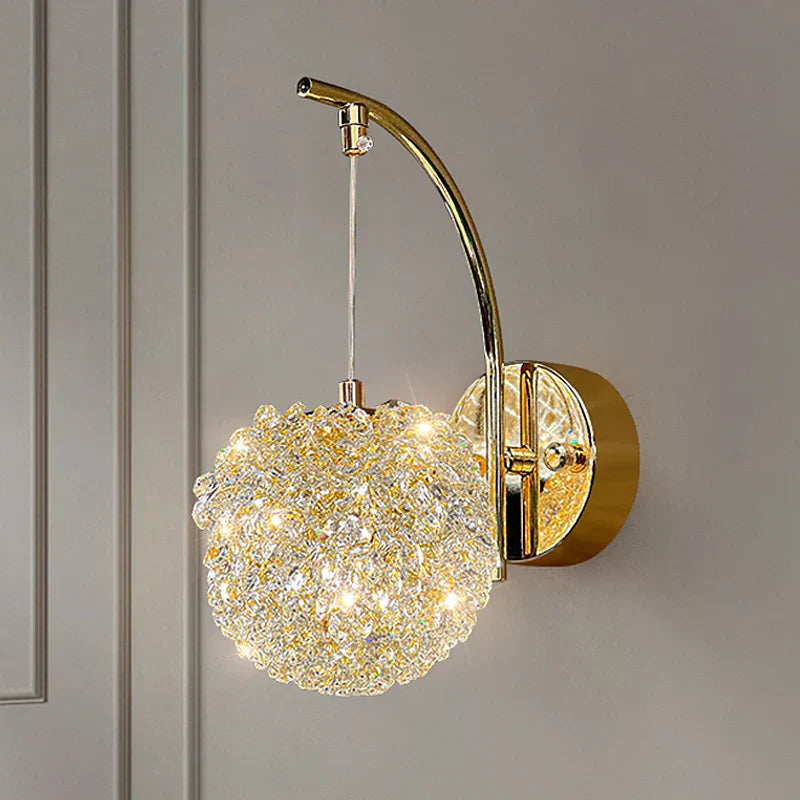 DecorBites™ Crystal Wall Sconce | Modern Designer Copper Wall Lamp for Home Decor Lighting