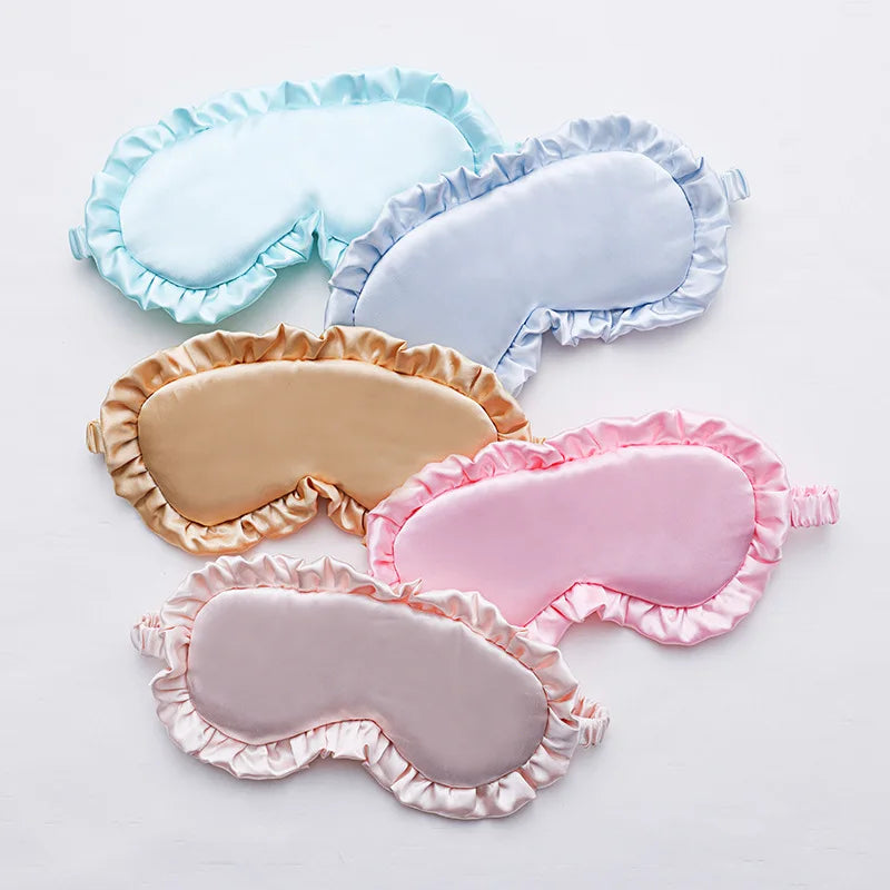 Silk Ruffle Sleep Eye Mask | Light Blocking Sleep Aid for Adults