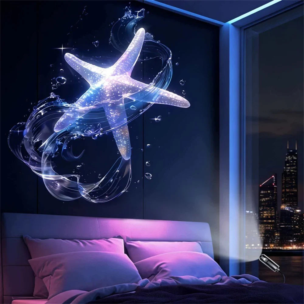 Ins Marine Projection Lamp | Background Projector Night Light for Bedroom Decor