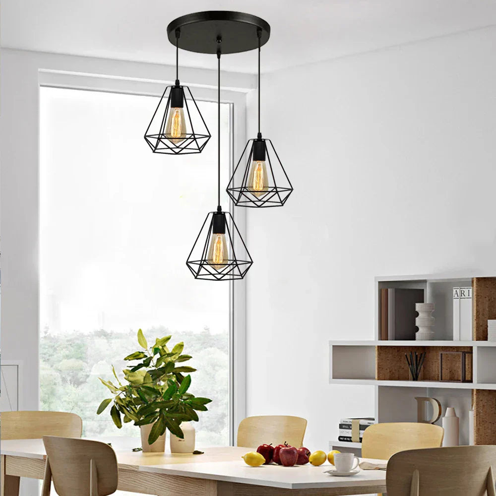 DecorBites™ Ceiling-Mounted Base Canopy Plate Chandelier Pendant Light 3 Heads Lighting