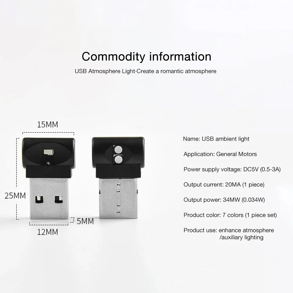 Mini USB LED Car Light | Auto Interior Atmosphere Light