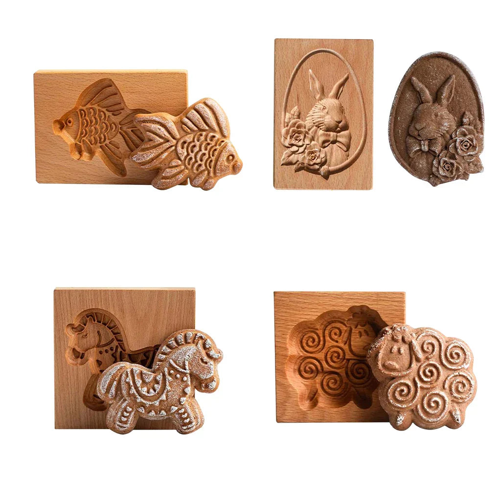 DecorBites™ Gingerbread Cake Wooden Mold: DIY Baking Accessory for Home Bakery