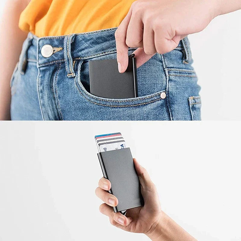 RFID Blocking Slim Wallet | Minimalist Metal Card Holder
