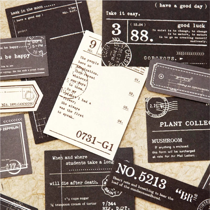 Vintage Text Fragments Stickers | Prologue Decorative Labels for Journaling