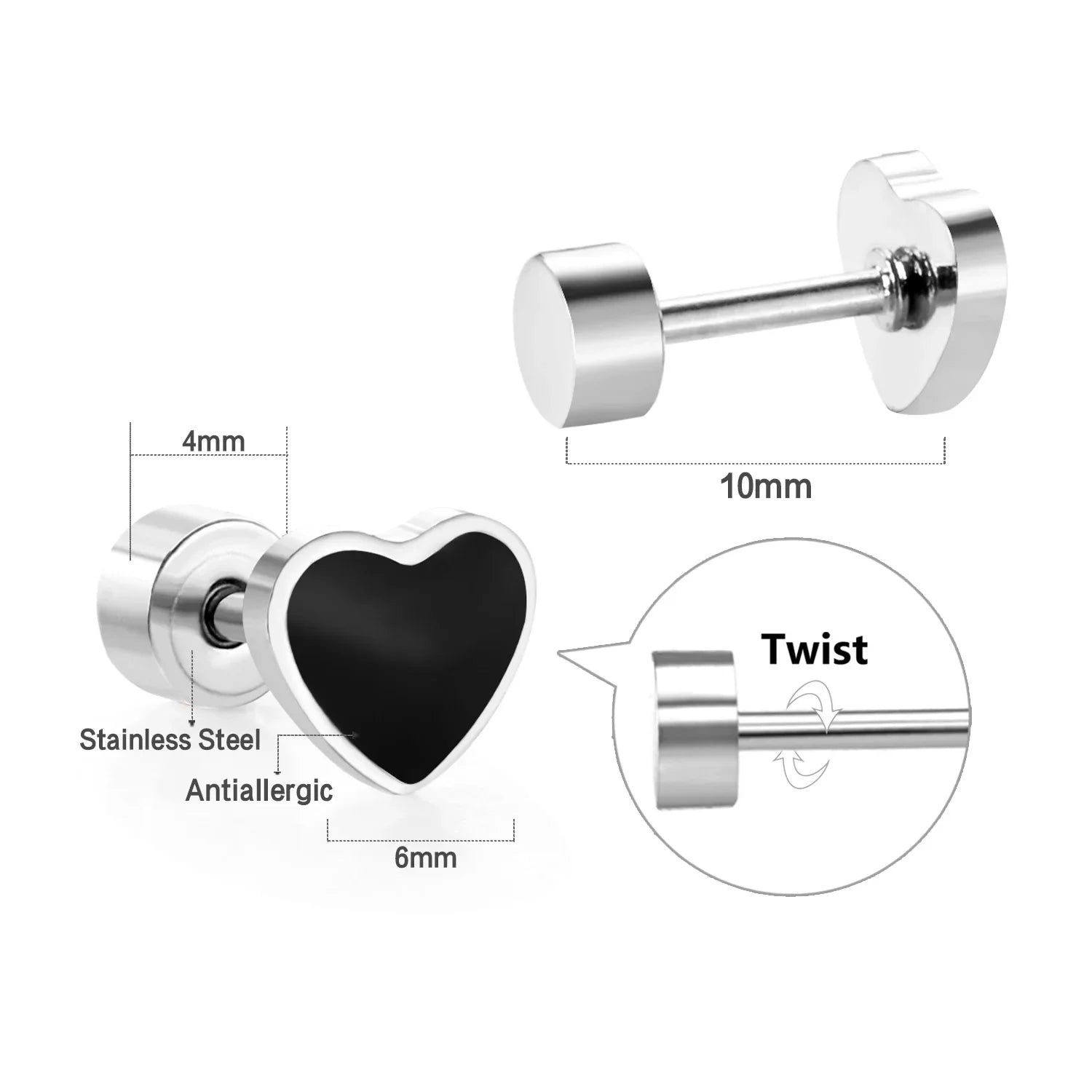 Cute Acrylic Animal Stud Earrings | Surgical Steel Hypoallergenic Earrings for Women and Girls