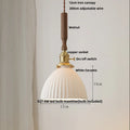 DecorBites™ Ceramic Walnut Wood Pendant Light Fixture - Adjustable LED Lamparas for Study Aisle