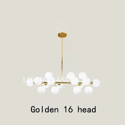 DecorBites™ Glass Ball LED Chandelier Pendant Lamp, Modern Round Design for Home Decor Lighting