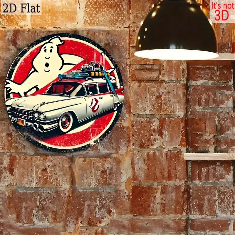 Vintage Round Metal Aluminum Sign, Movie Theme Style - Wall Decor for Home, Farmhouse, Bedroom, Porch | Multipurpose Vintage Sty
