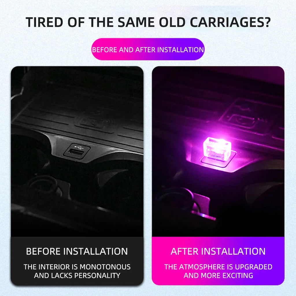 Mini USB LED Car Atmosphere Light | Colorful Decorative Emergency Lamp