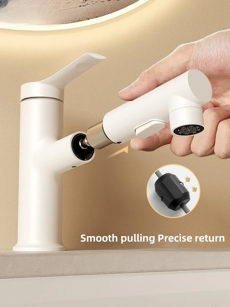 DecorBites™ Basin Pull-out Faucet for Bathroom Sinks - Hot and Cold Water Tap
