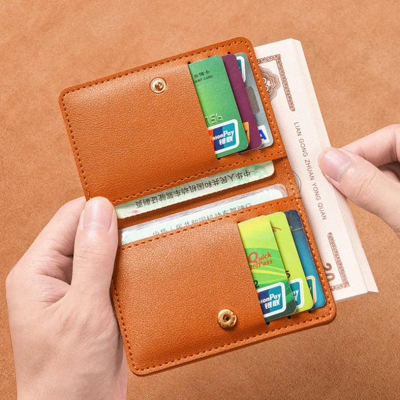 Classic PU Leather Slim Wallet | Unisex Card Holder and Coin Purse